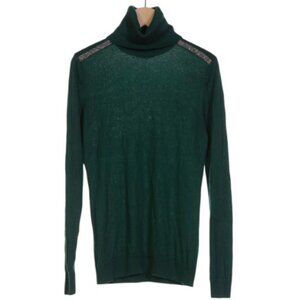 Marc Aurel green turtle neck silver shoulder design sweater size EU42